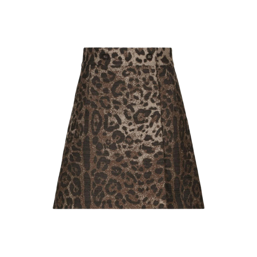 COURTE LEOPARD FENTE DEVANT