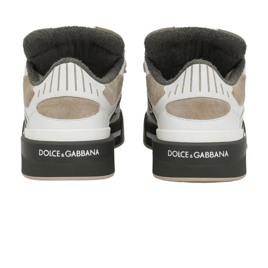 Baskets DOLCE & GABBANA  New Roma Cuir daim gris beige gros lacets