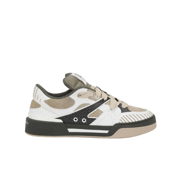 Baskets DOLCE & GABBANA  New Roma Cuir daim gris beige gros lacets