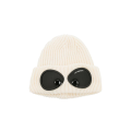 Bonnet laine côtelée écrue lunettes