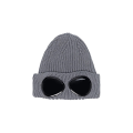 Bonnet laine côtelée gris anthracite lunettes