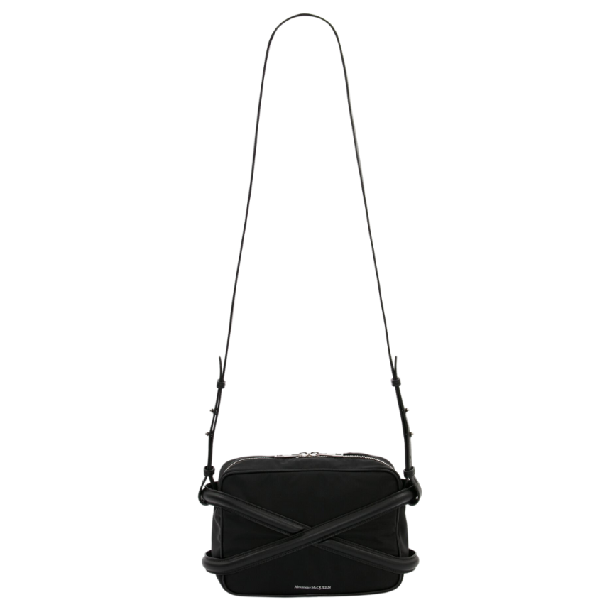 Sac ALEXANDER MCQUEEN Camera Appareil Photo Harnais cuir Nylon Noir