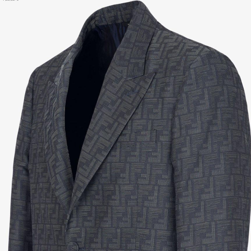 Veste droite FENDI coupe classique Fendi Shadow jacquard FF bleu