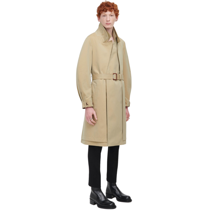Trench-coat ALEXANDER MCQUEEN superpositions gabardine coton beige