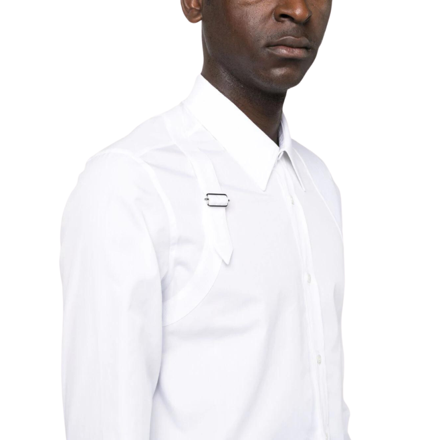 Chemise ALEXANDER MCQUEEN Harness coton blanc bride épaule