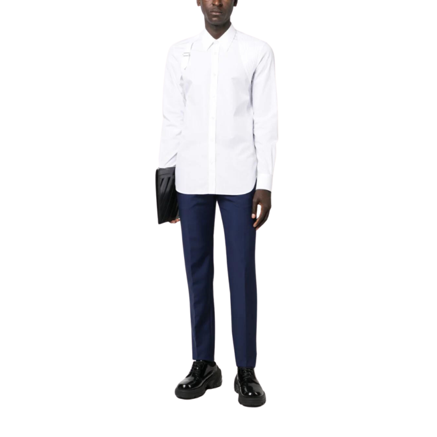 Chemise ALEXANDER MCQUEEN Harness coton blanc bride épaule