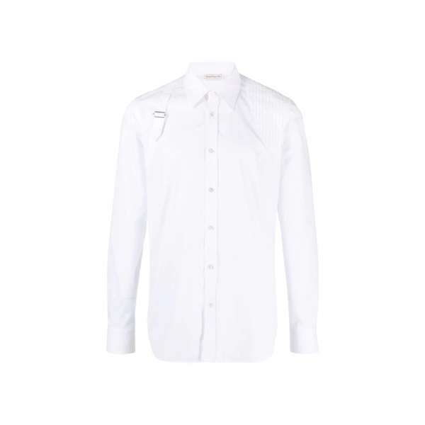 Chemise ALEXANDER MCQUEEN Harness coton blanc bride épaule