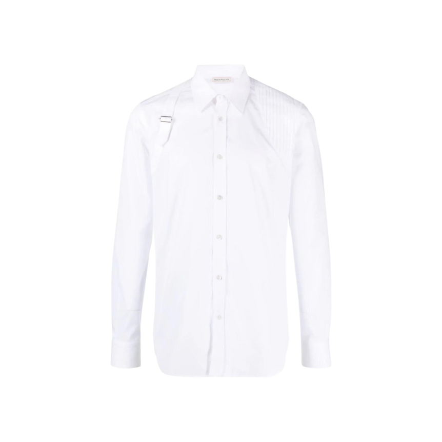 Chemise ALEXANDER MCQUEEN Harness coton blanc bride épaule