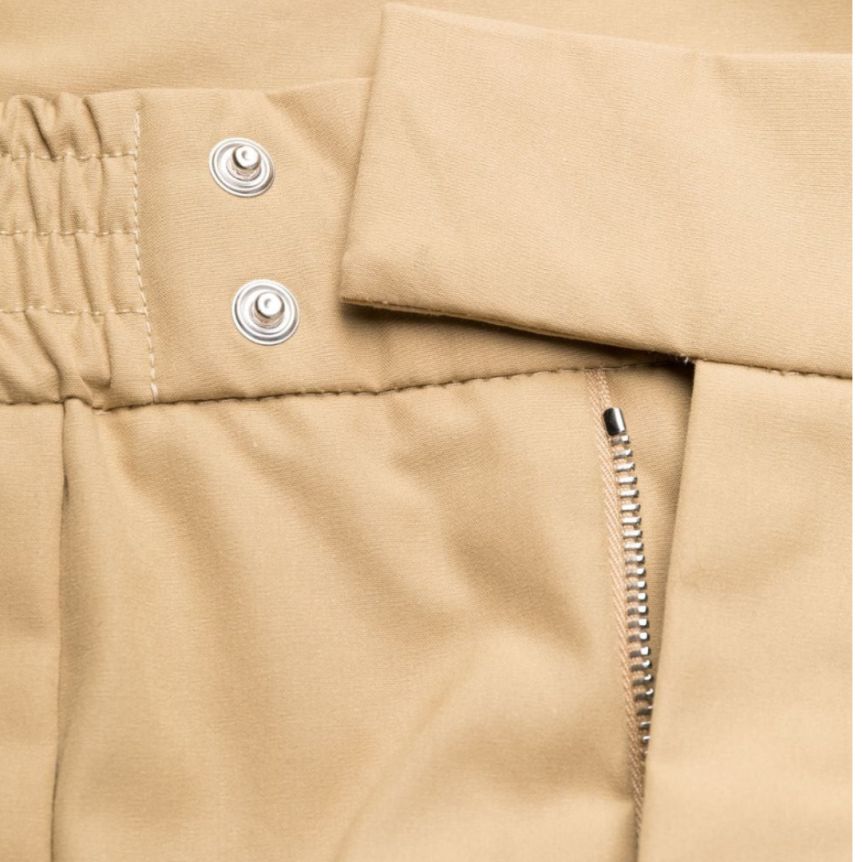 Pantalon ALEXANDER MCQUEEN cargo voile coton beige taille bas élastique poches