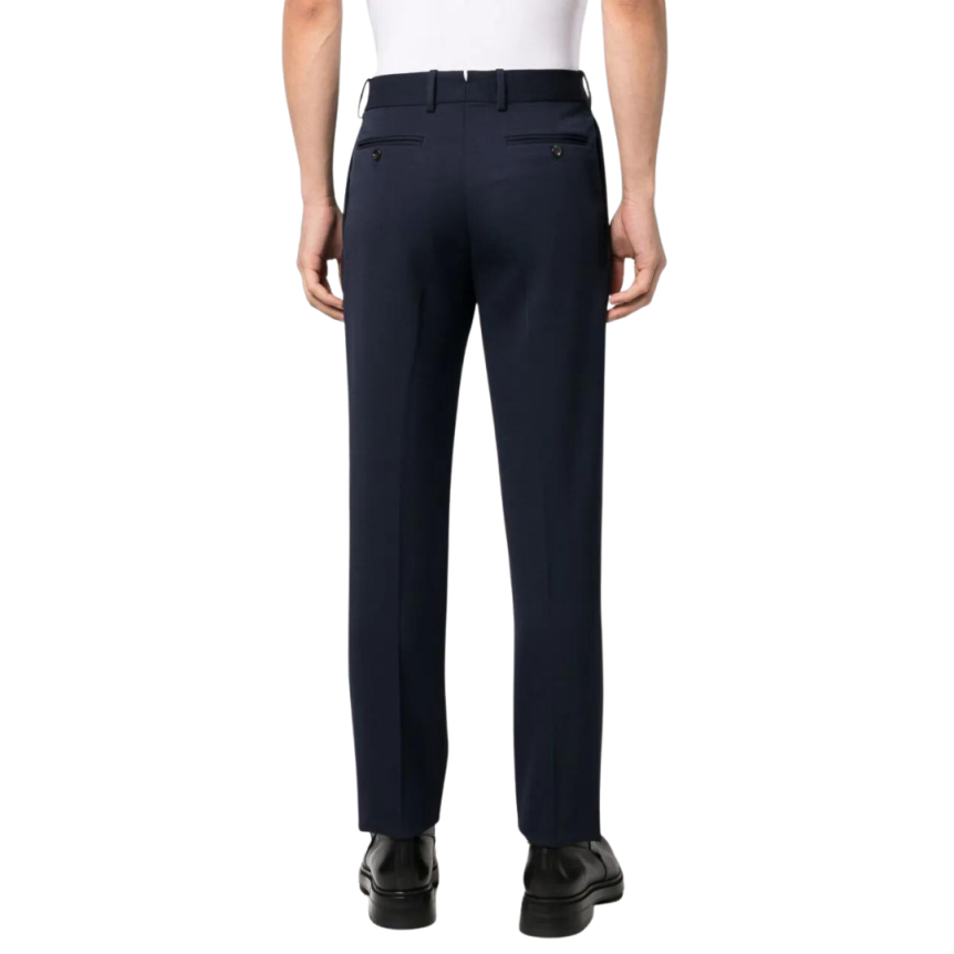 pantalon de costume ALEXANDER MCQUEEN coupe droite laine bleu marine