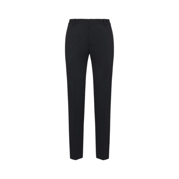 Pantalon de Smoking ALEXANDER MCQUEEN Cigarette laine noire bande satin