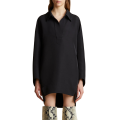 Robe courte Kal oversize col polo viscose laine noir