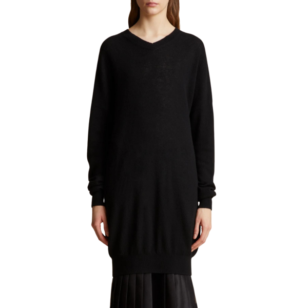 Pull maxi KHAITE Marano col V Cachemire Noir