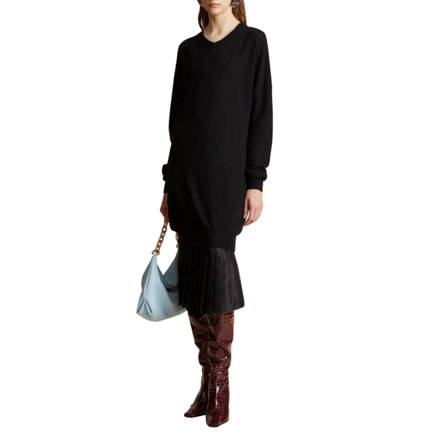 Pull maxi KHAITE Marano col V Cachemire Noir