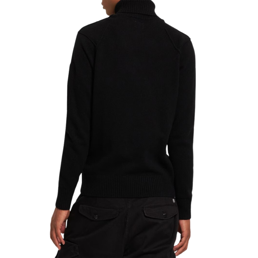 Pull col roulé CP COMPANY en laine d'agneau noir