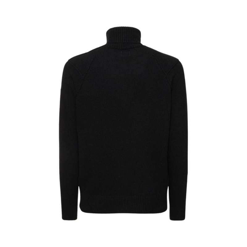 Noir ébène  Pull à col roulé - Homme - Laine d'agneau certifiée