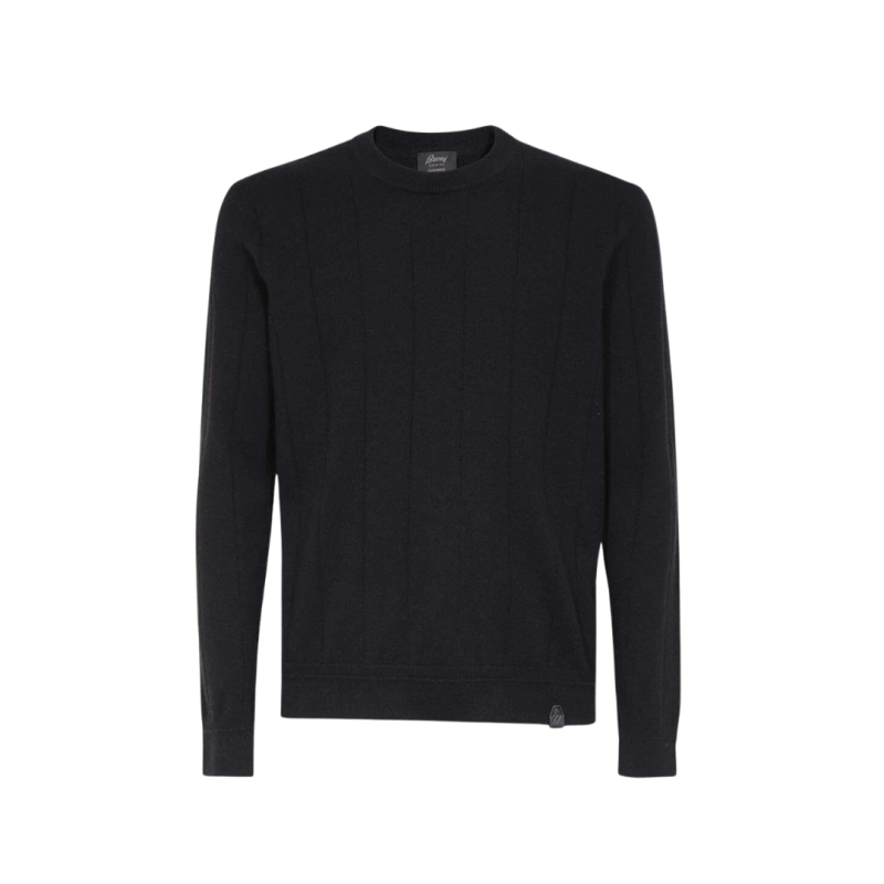 Pull col rond cachemire noir