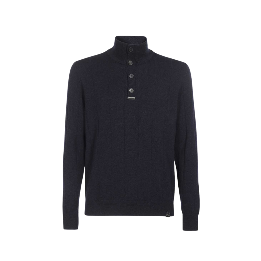 Pull col camion bout bleu marine Brioni