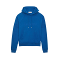 Sweat à capuche molleton coton bio bleu électrique broderie logo