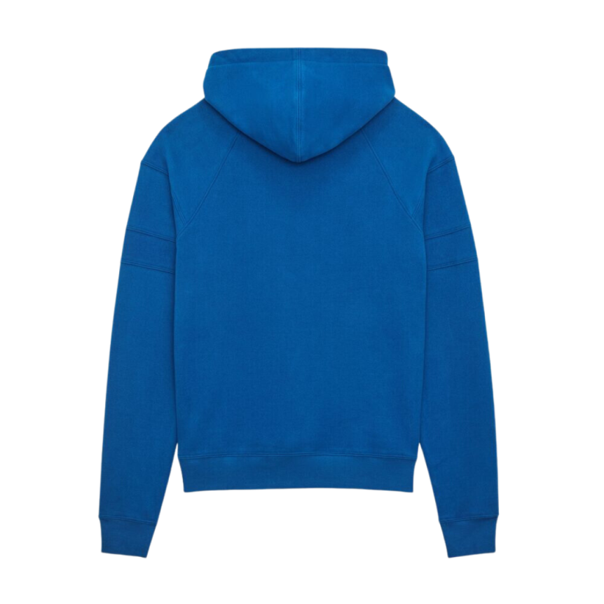 Sweat à capuche SAINT LAURENT molleton coton bio bleu electrique broderie logo