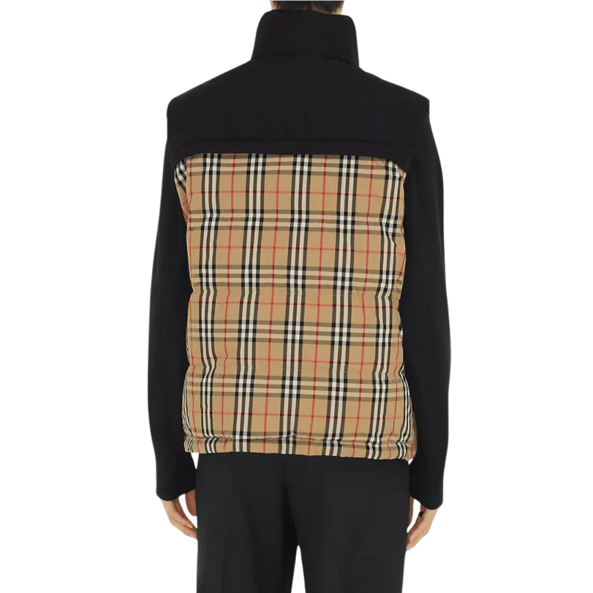 Gilet sans manches BURBERRY Oakwood Noir matelassé Check beige