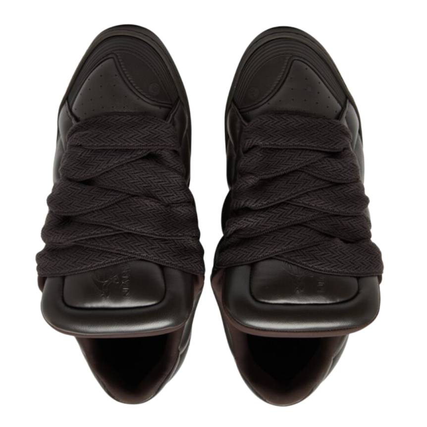 Sneakers basses LANVIN Curb XL cuir marron