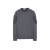 Sweat-shirt ras-du-cou coton gratté gris carbone poches