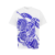 T-shirt col rond coton blanc imprimé chevalier équestre bleu
