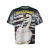 T-shirt col rond nylon noir cygne multicolore