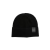 Bonnet laine noire patch logo cuir
