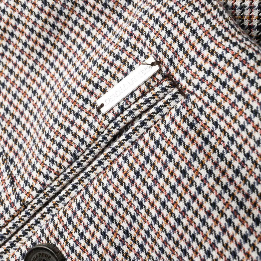 Pantalon DSQUARED micro pied de poule noir rouge