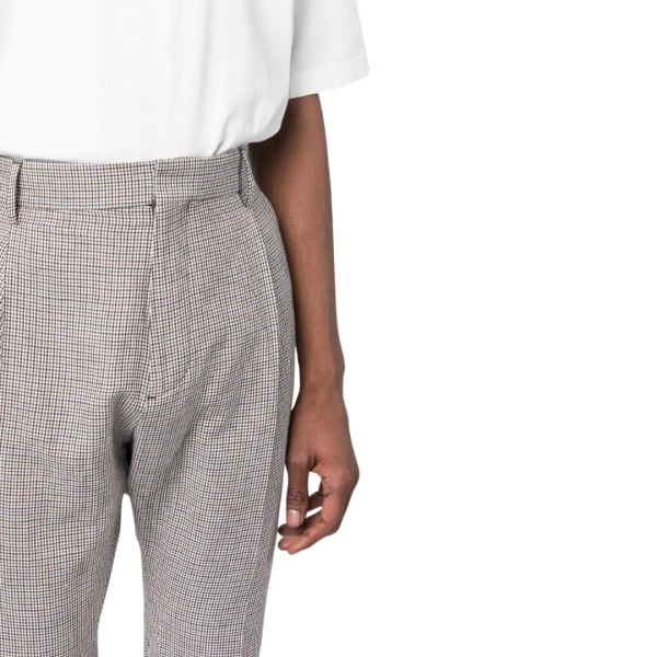 Pantalon DSQUARED micro pied de poule noir rouge