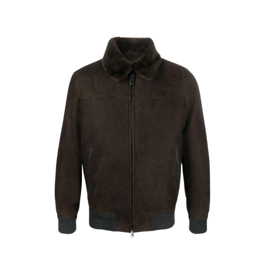 Blouson peau lainée agneau BRIONI Shearling marron