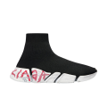 Sneaker Speed 2.0 Graffiti maille recyclée noire semelle blanc rouge