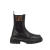 Bottines Domino motard cuir noir FF marron