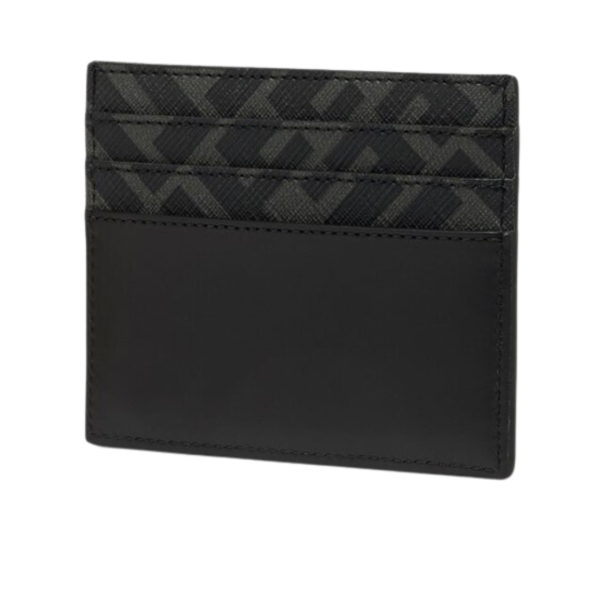 Porte-cartes FENDI six fentes cuir noir FF gris