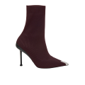 Bottines Talon Maille Slash Violet bordeaux bout métal