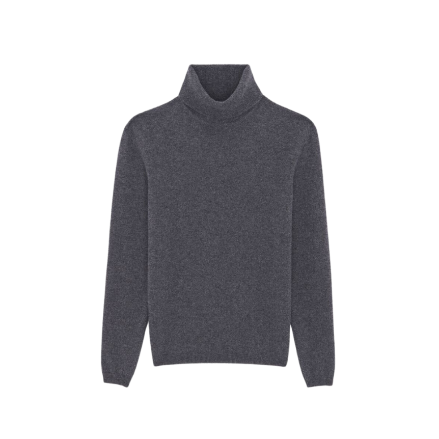 pull col roulé SAINT LAURENT cachemire gris chiné