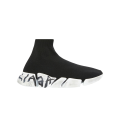 Sneaker Speed 2.0 Graffiti maille noir semelle blanche tag noir