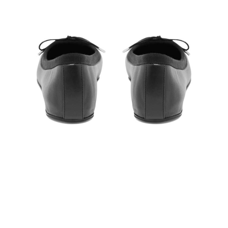 Ballerine ALEXANDER MCQUEEN Punk cuir noir bout métal arrondi argent