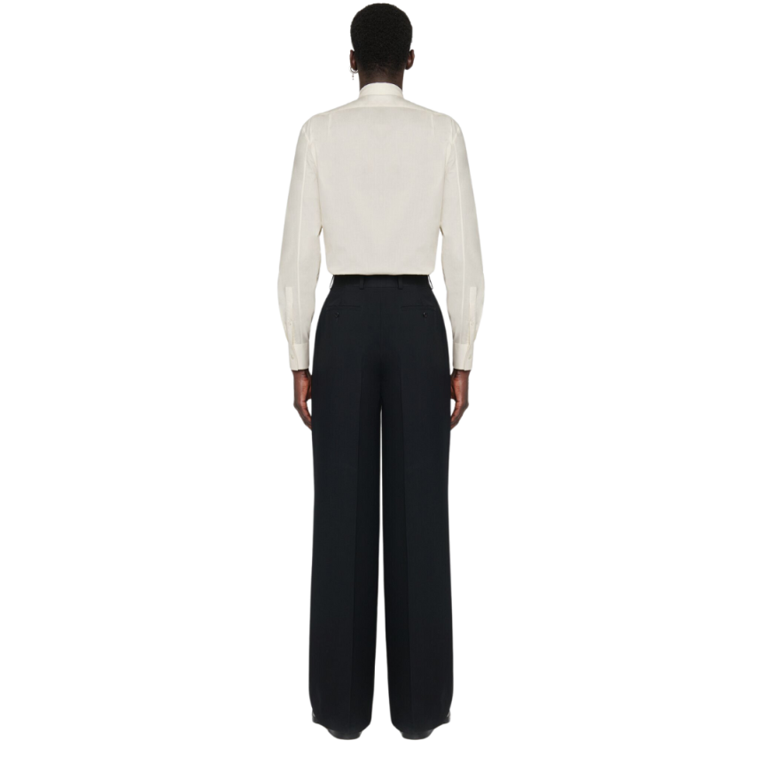 Chemise ALEXANDER MCQUEEN popeline coton ivoire Orchidée noire