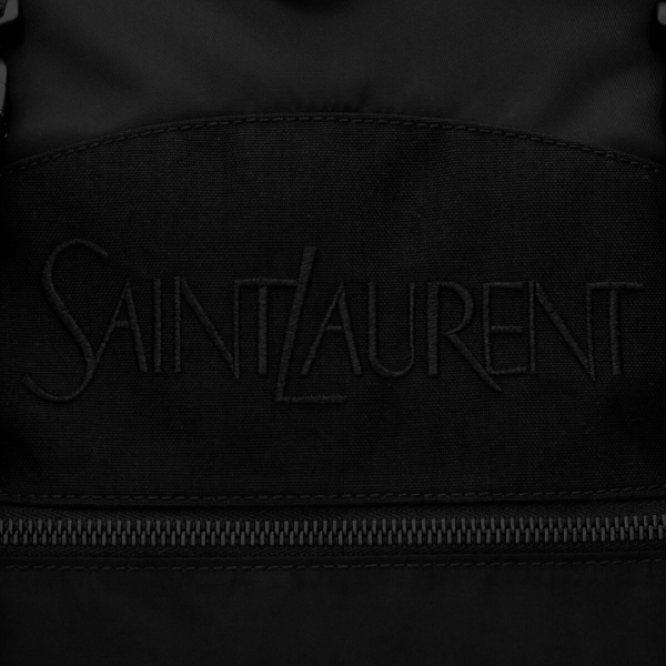 sac à dos SAINT LAURENT  nylon recyclé noir broderie logo écriture