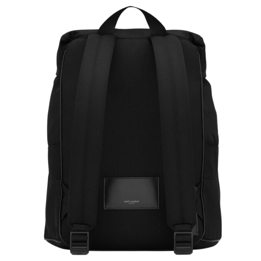 sac à dos SAINT LAURENT  nylon recyclé noir broderie logo écriture