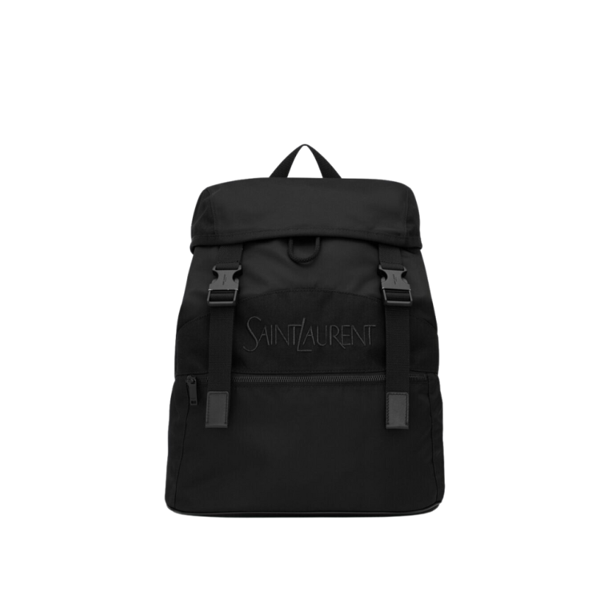 sac à dos SAINT LAURENT  nylon recyclé noir broderie logo écriture