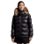 Doudoune courte Mairefur nyon noir capuche fourrure shearling