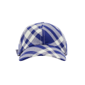 Casquette baseball laine carreaux check blanc bleu
