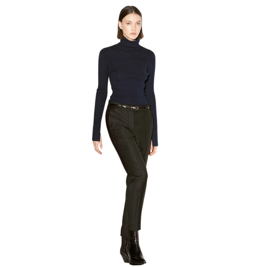 Pantalon Cigarette BARBARA NUI Roxy Laine Cachemire Noir