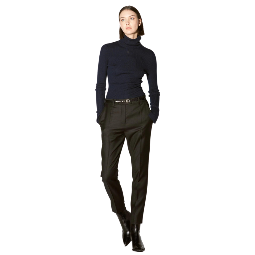 Pantalon Cigarette BARBARA NUI Roxy Laine Cachemire Noir