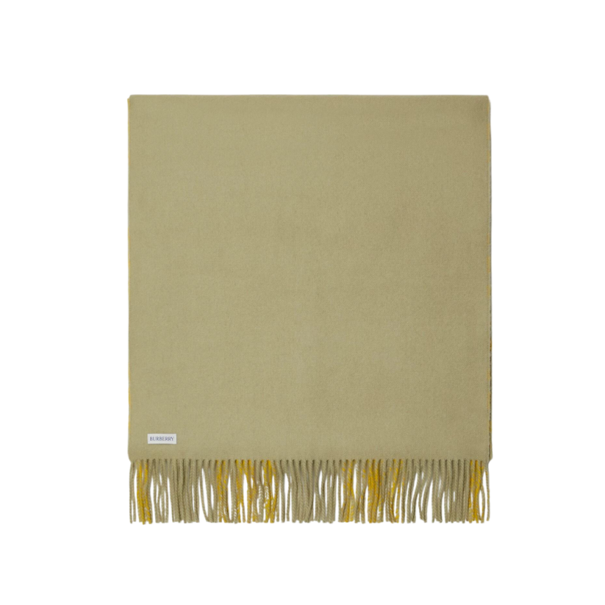 Écharpe réversible BURBERRY cachemire à carreaux check jaune