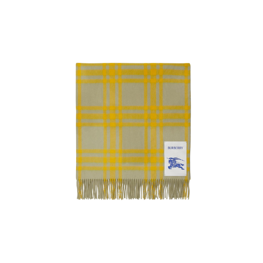 Écharpe réversible BURBERRY cachemire à carreaux check jaune